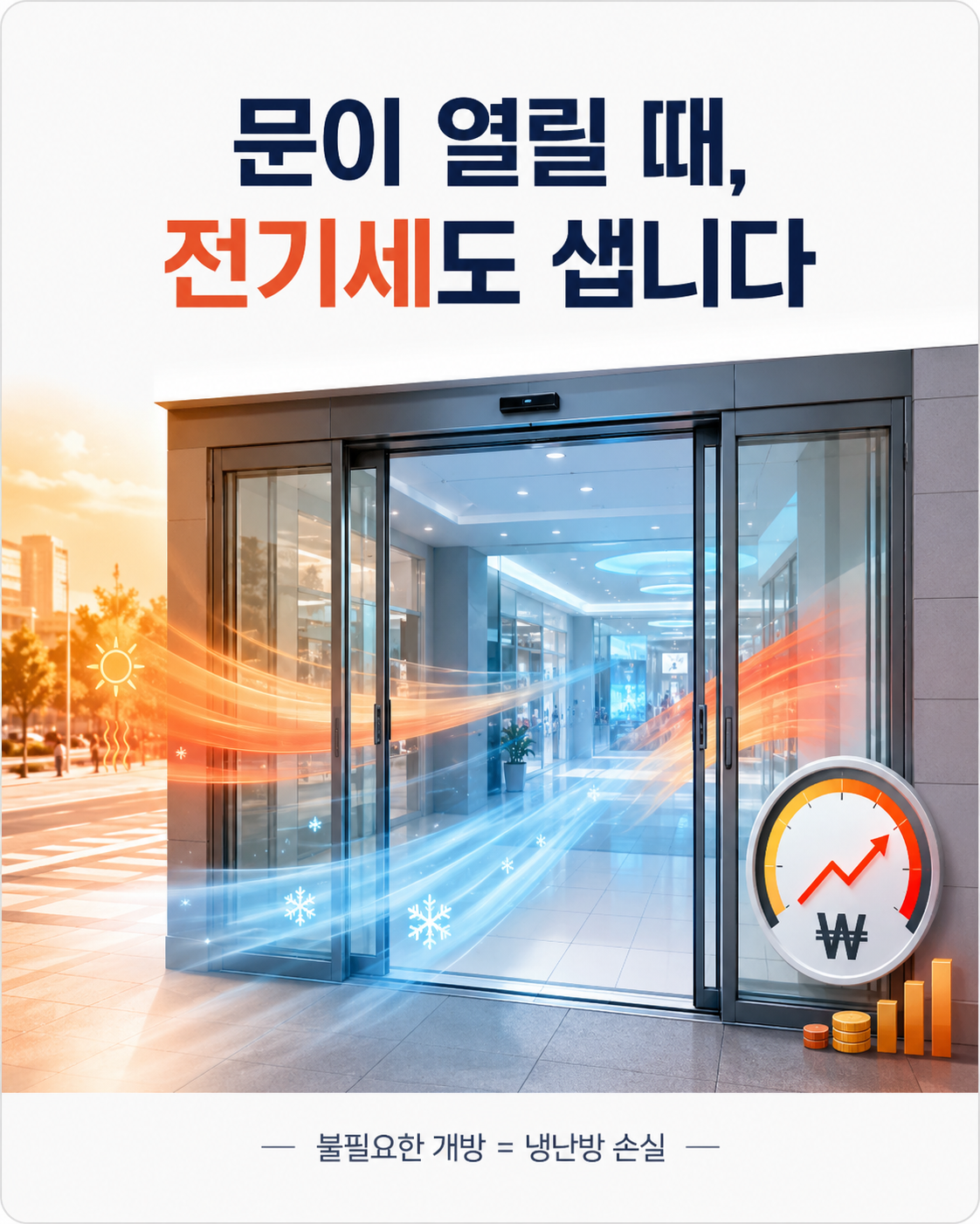 에너지는 문틈으로 샙니다! 센서하나로 줄이는 냉난방 손실!